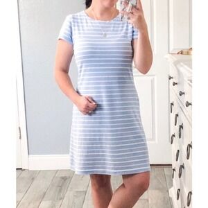 Sail to Sable Blue and White Striped Midi Dress